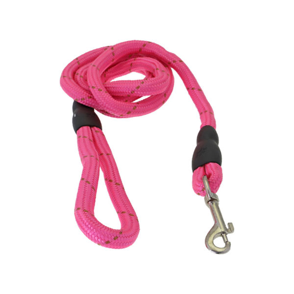 Laisse corde - rose