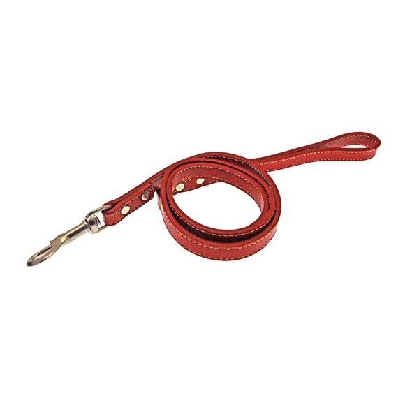 Laisse simili cuir - rouge
