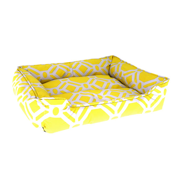 Panier motifs graphiques - jaune