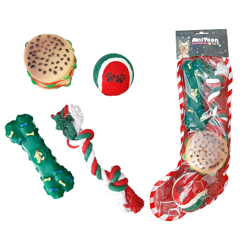 Chaussette noel jouets chien