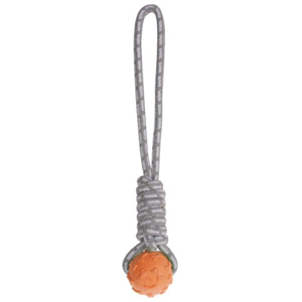 Corde à mâcher balle coloris orange - Cordes Jouets Chiens