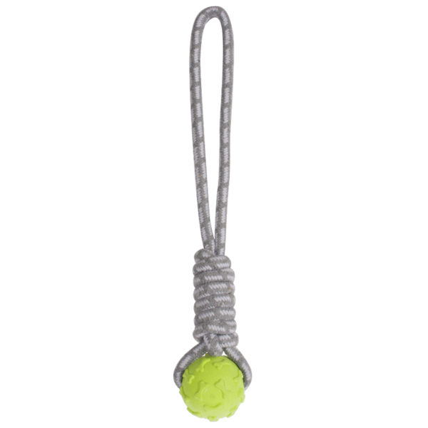 Corde à mâcher balle coloris vert - Cordes Jouets Chiens